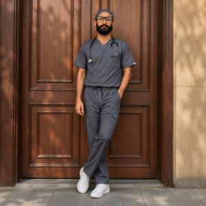 Ameerfits Gray Scrub Set